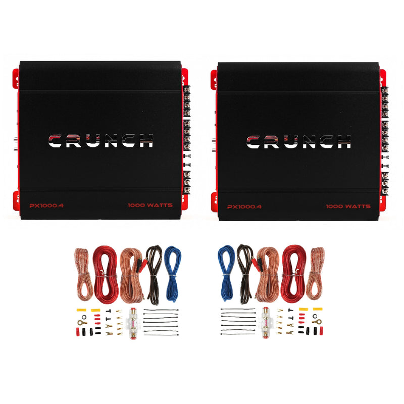 Crunch 4 Channel 1000 Watt Amp and Soundstorm Car Amp Wiring Kit w/ RCA (2 Pack)