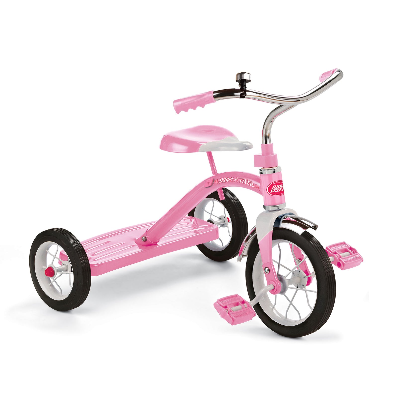 Radio Flyer 34GX Kids Classic Steel Framed Tricycle with Handlebar Bell, Pink - VMInnovations