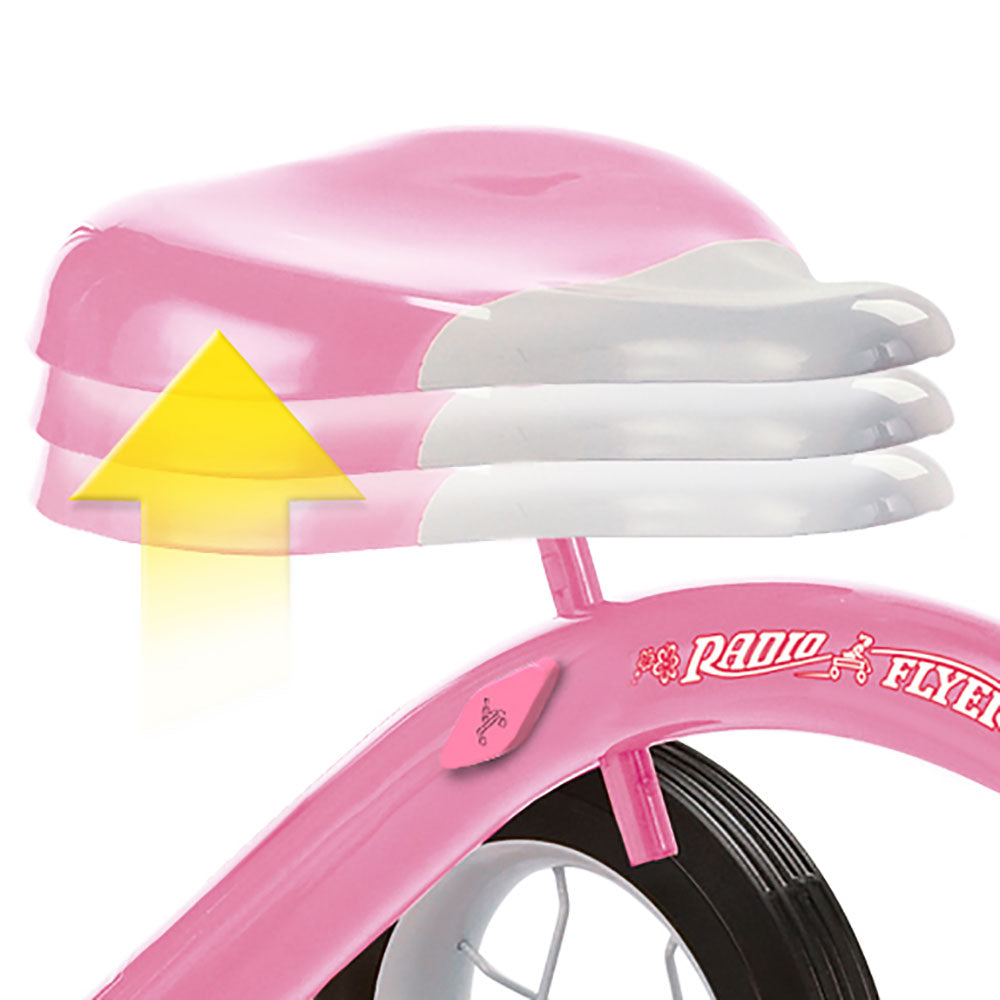 Radio Flyer 34GX Kids Classic Steel Framed Tricycle with Handlebar Bell, Pink - VMInnovations