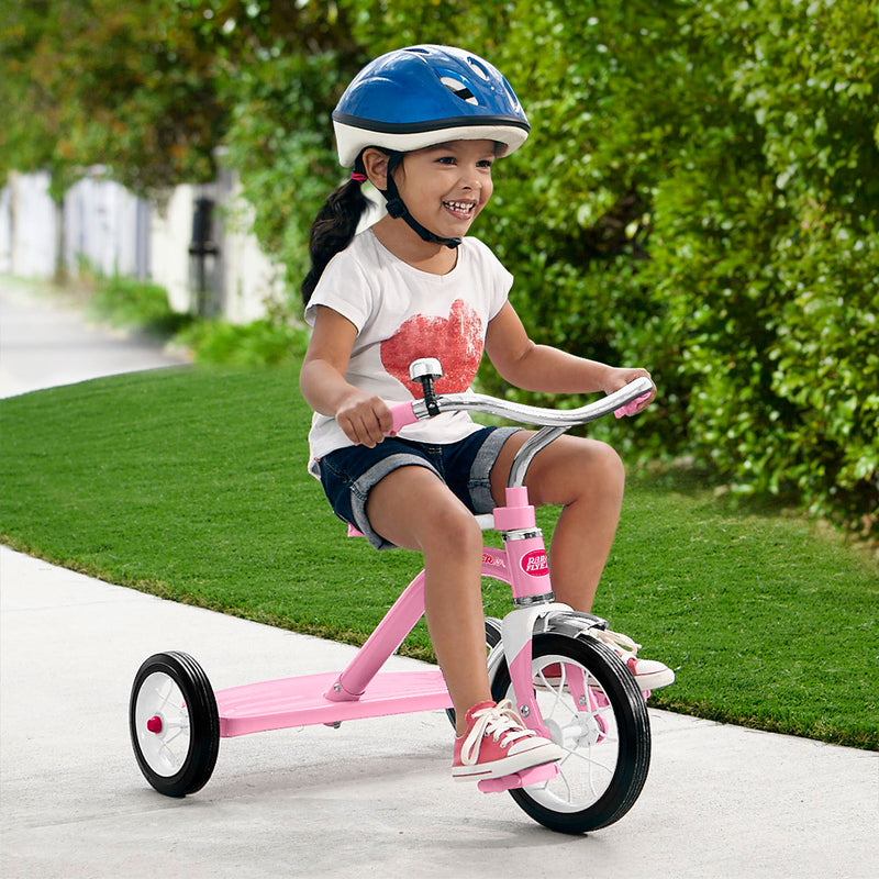 Radio Flyer 34GX Kids Classic Steel Framed Tricycle with Handlebar Bell, Pink