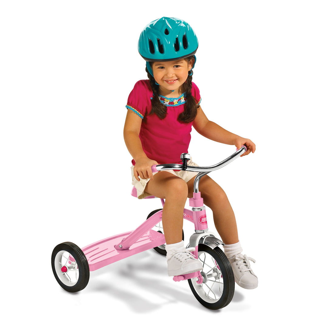 Radio Flyer 34GX Kids Classic Steel Framed Tricycle with Handlebar Bell, Pink