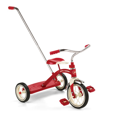 Radio Flyer Classic Steel Framed Tricycle 3 Position Push Handle, Red (Open Box)