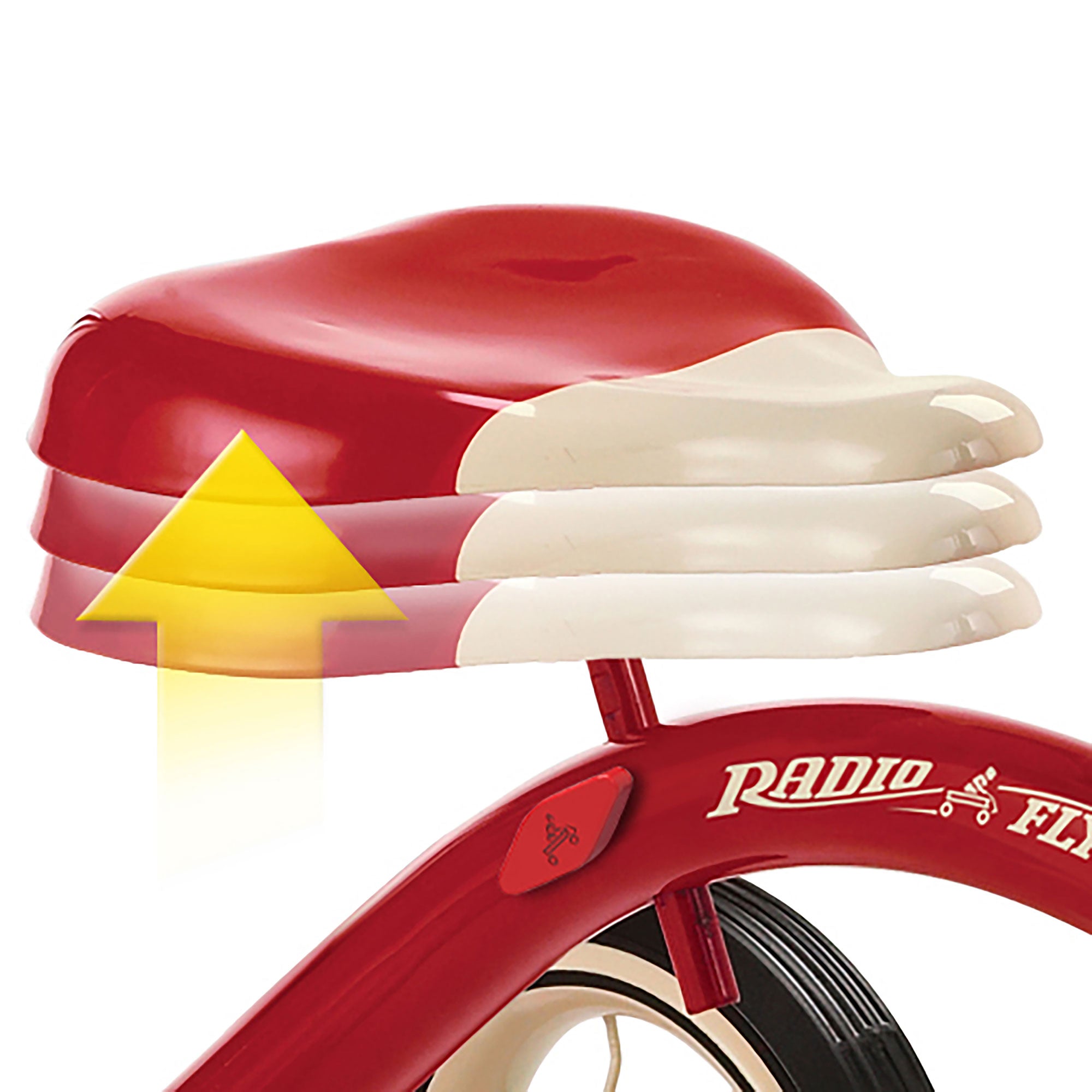 Radio Flyer Classic Steel Framed Tricycle 3 Position Push Handle, Red (Open Box)