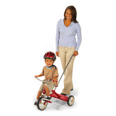 Radio Flyer Classic Steel Framed Tricycle 3 Position Push Handle, Red (Open Box)