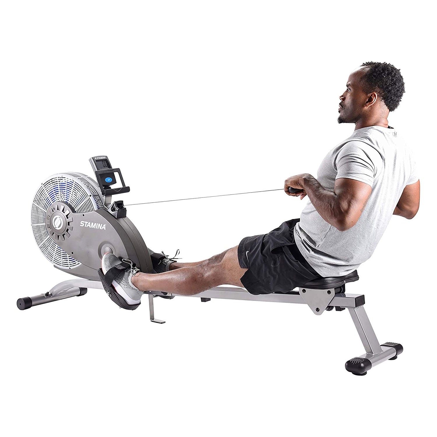 Stamina Products 1406 ATS Folding Cardio Exercise Air Rower Rowing Machine, Gray - VMInnovations