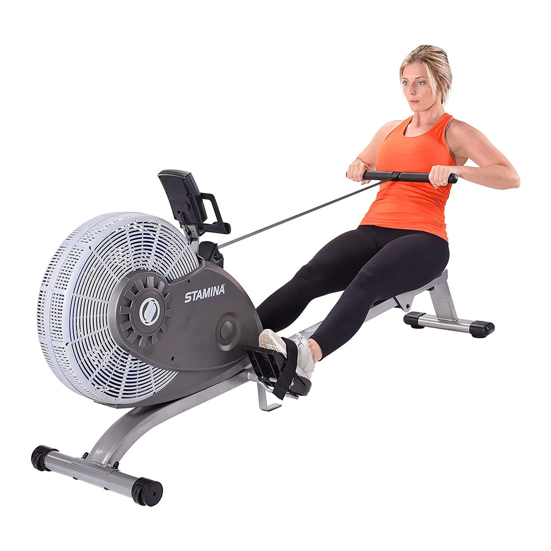 Stamina Products 1406 ATS Folding Cardio Exercise Air Rower Rowing Machine, Gray - VMInnovations