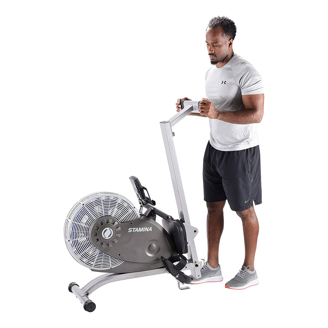 Stamina Products 1406 ATS Folding Cardio Exercise Air Rower Rowing Machine, Gray - VMInnovations