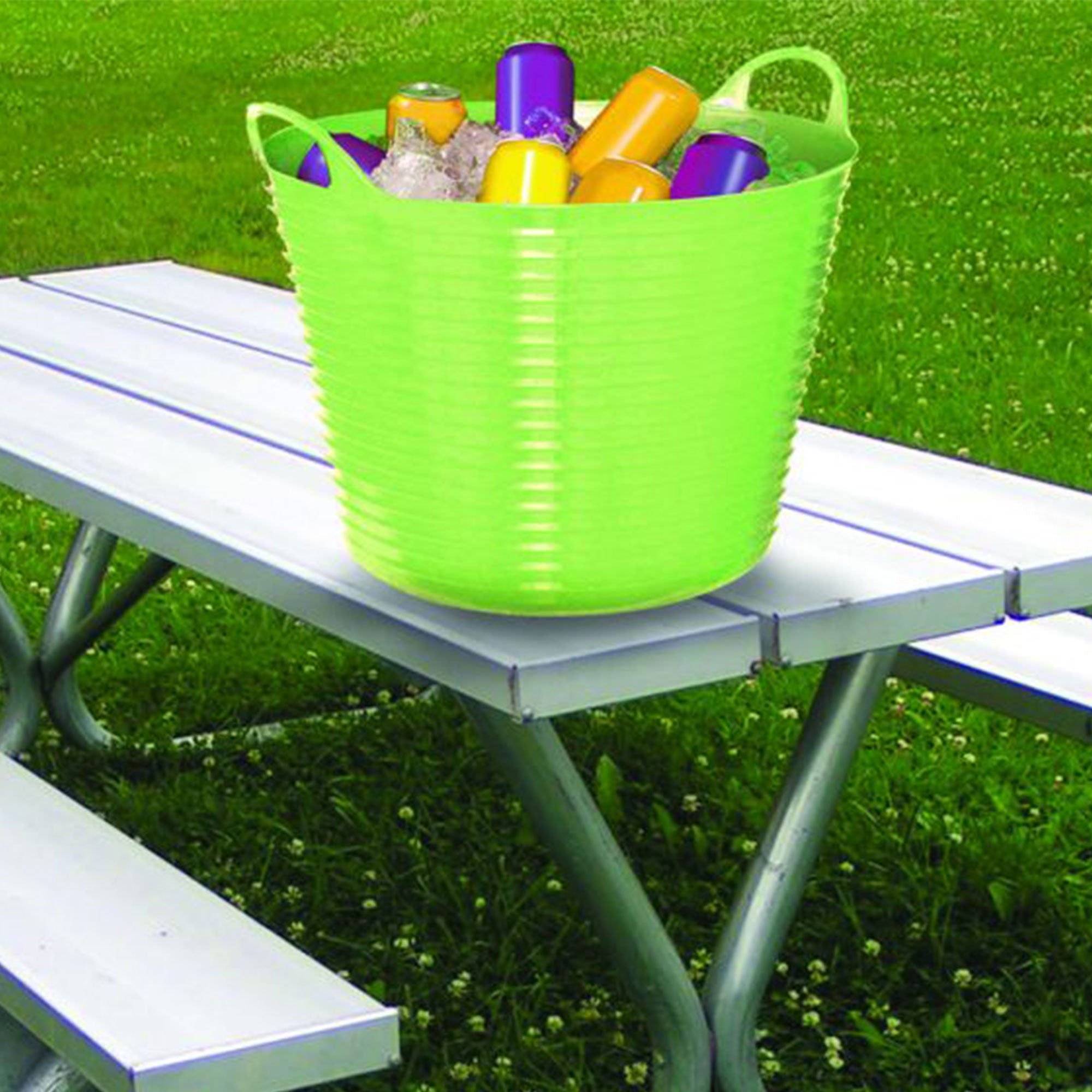 Little Giant 11 Gallon Heavy Duty Farm Bucket Poly/Rubber Flex Tub with Handles - VMInnovations