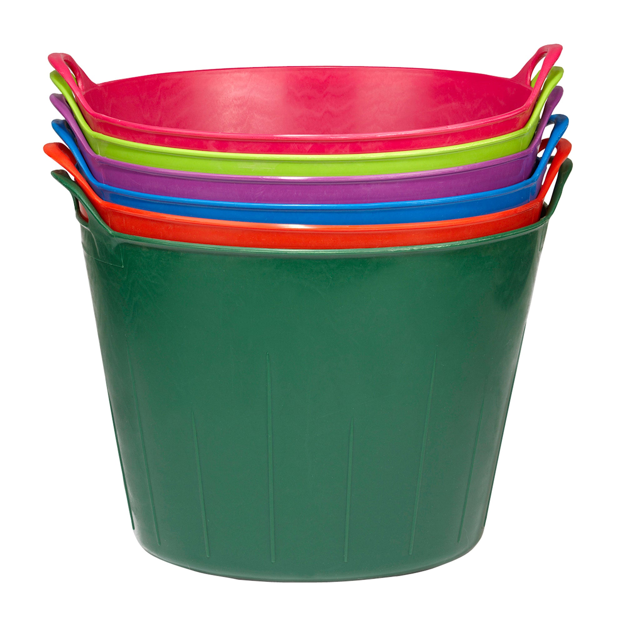 Little Giant 11 Gallon Heavy Duty Farm Bucket Poly/Rubber Flex Tub with Handles - VMInnovations