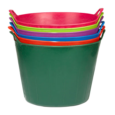 Little Giant 11 Gallon Heavy Duty Farm Bucket Poly/Rubber Flex Tub with Handles - VMInnovations