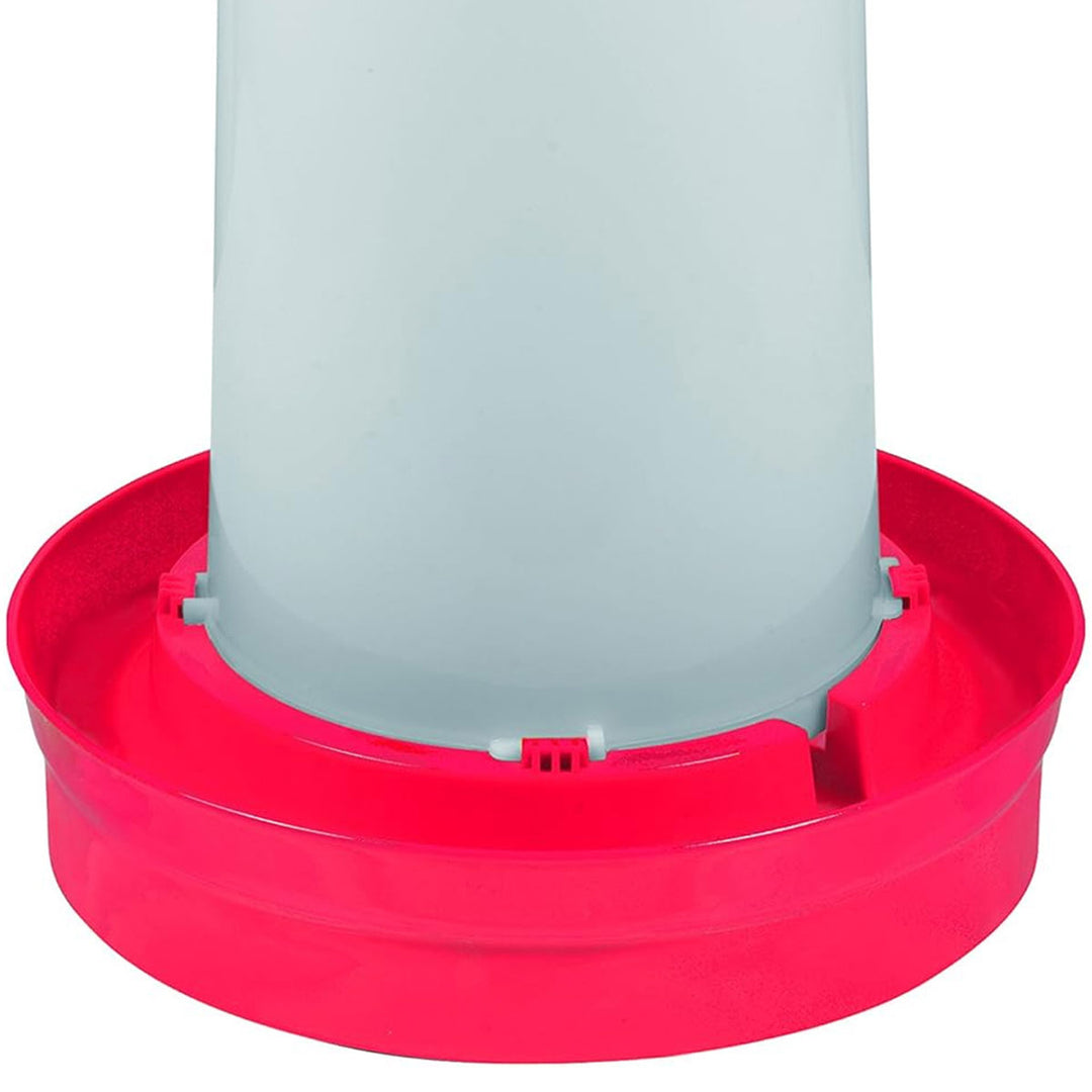 Little Giant Deep Base Poultry Waterer w/ Handle for Chickens & Birds, 3 Gal Red