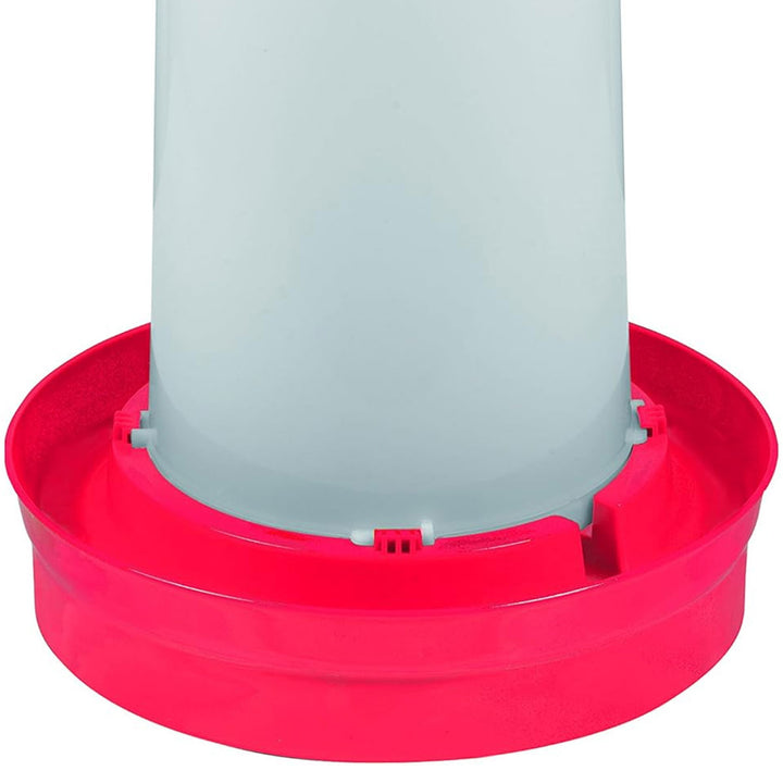 Little Giant Deep Base Poultry Waterer w/ Handle for Chickens & Birds, 3 Gal Red