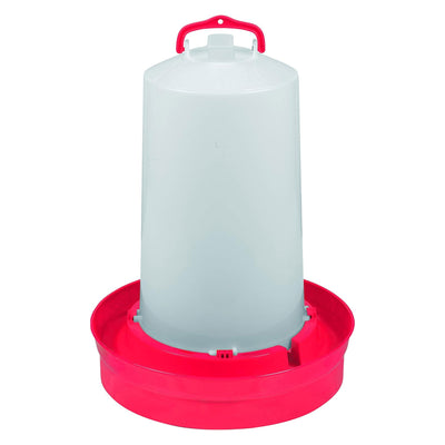 Little Giant Deep Base Poultry Waterer w/ Handle for Chickens & Birds, 3 Gal Red - VMInnovations