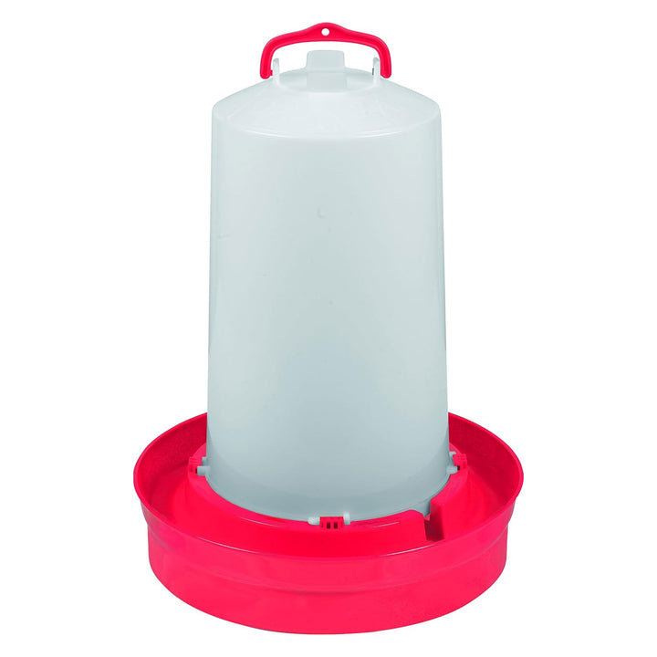 Little Giant Deep Base Poultry Waterer w/ Handle for Chickens & Birds, 3 Gal Red