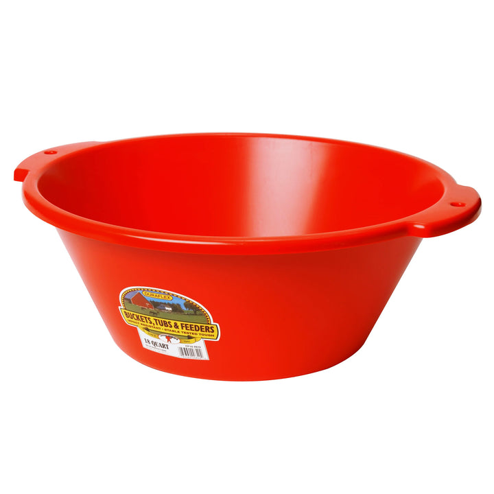 Little Giant Plastic Feeder, Poultry & Livestock Feeding Bucket, 18 Quarts, Red