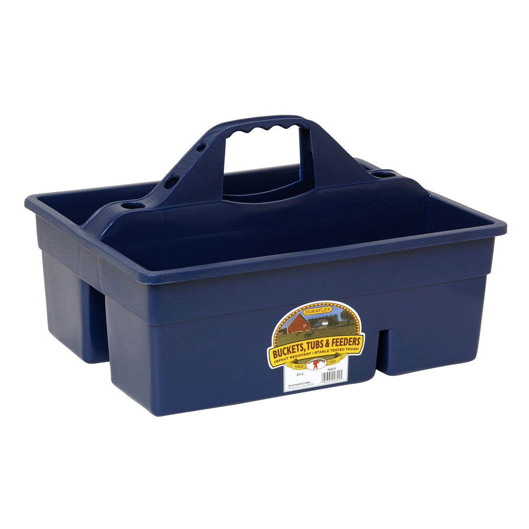 Little Giant DuraTote Plastic Box Organizer w/2 Compartments & Grip Handle, Navy