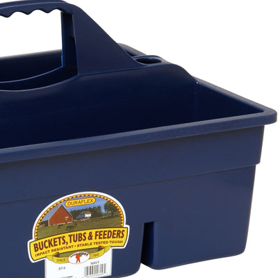 Little Giant DuraTote Plastic Box Organizer w/2 Compartments & Grip Handle, Navy