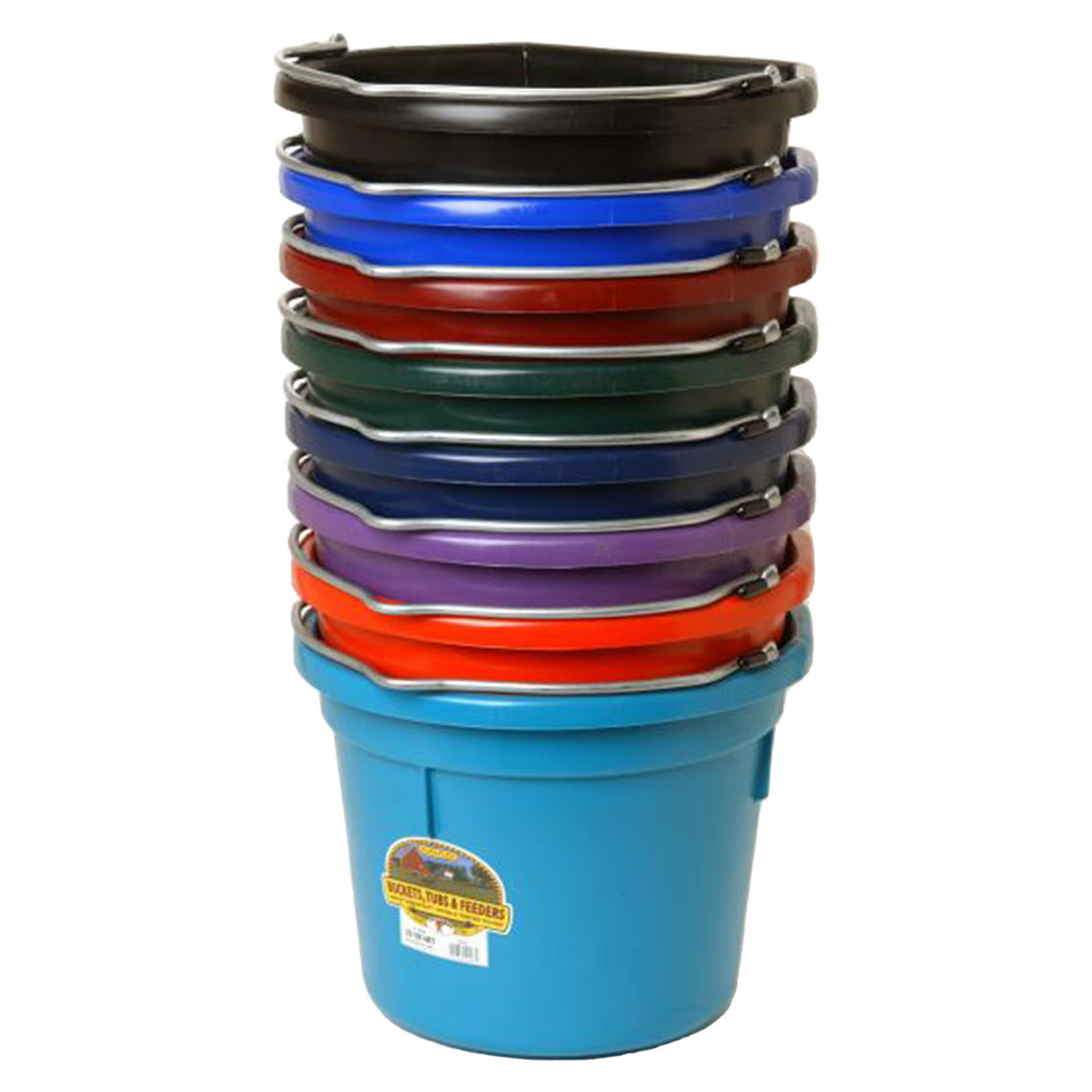 Little Giant Heavy Duty 22 Quart Flat Back Plastic Bucket w/ Metal Handle (Used)