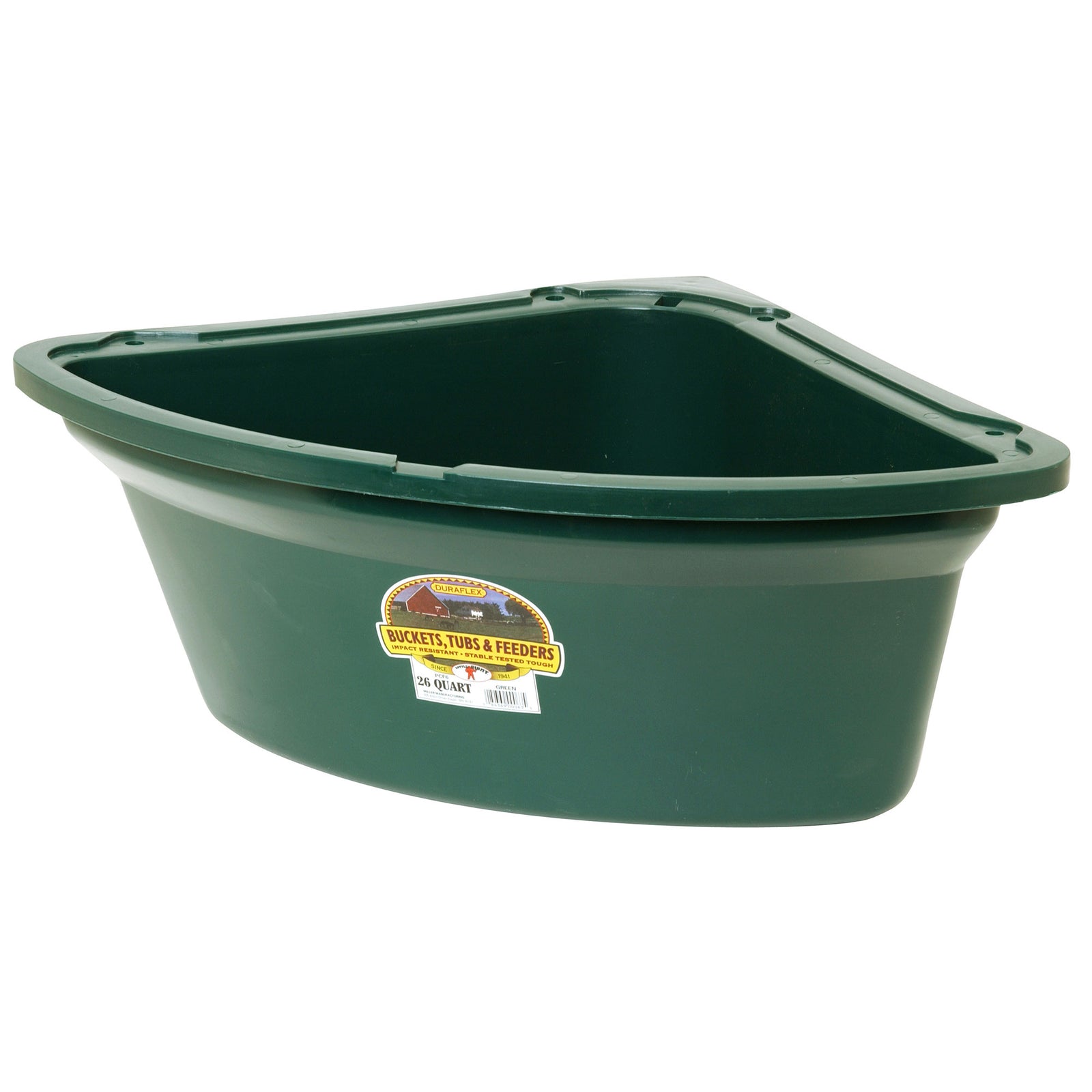 Little Giant 26qt Plastic Hanging Corner Livestock Feeder Bucket, Green (Used) - VMInnovations