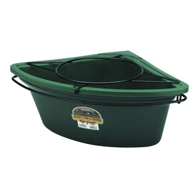 Little Giant 26qt Plastic Hanging Corner Livestock Feeder Bucket, Green (Used)