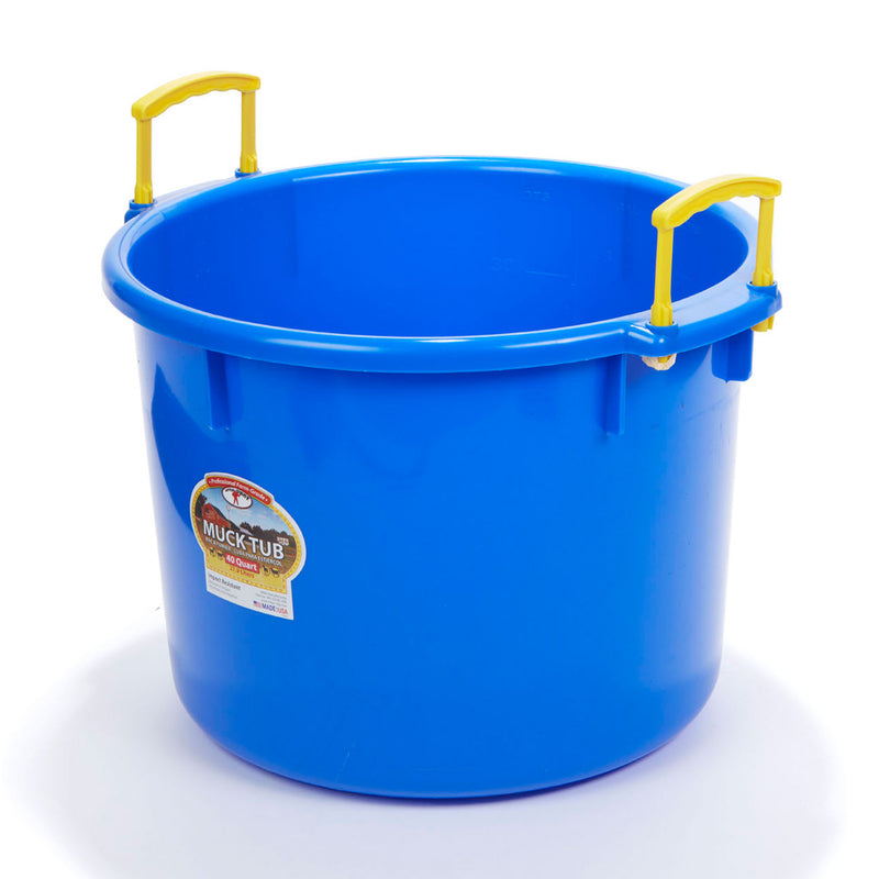 Little Giant 40 Quart Durable and Versatile Utility Muck Tub w/Handles, Blue