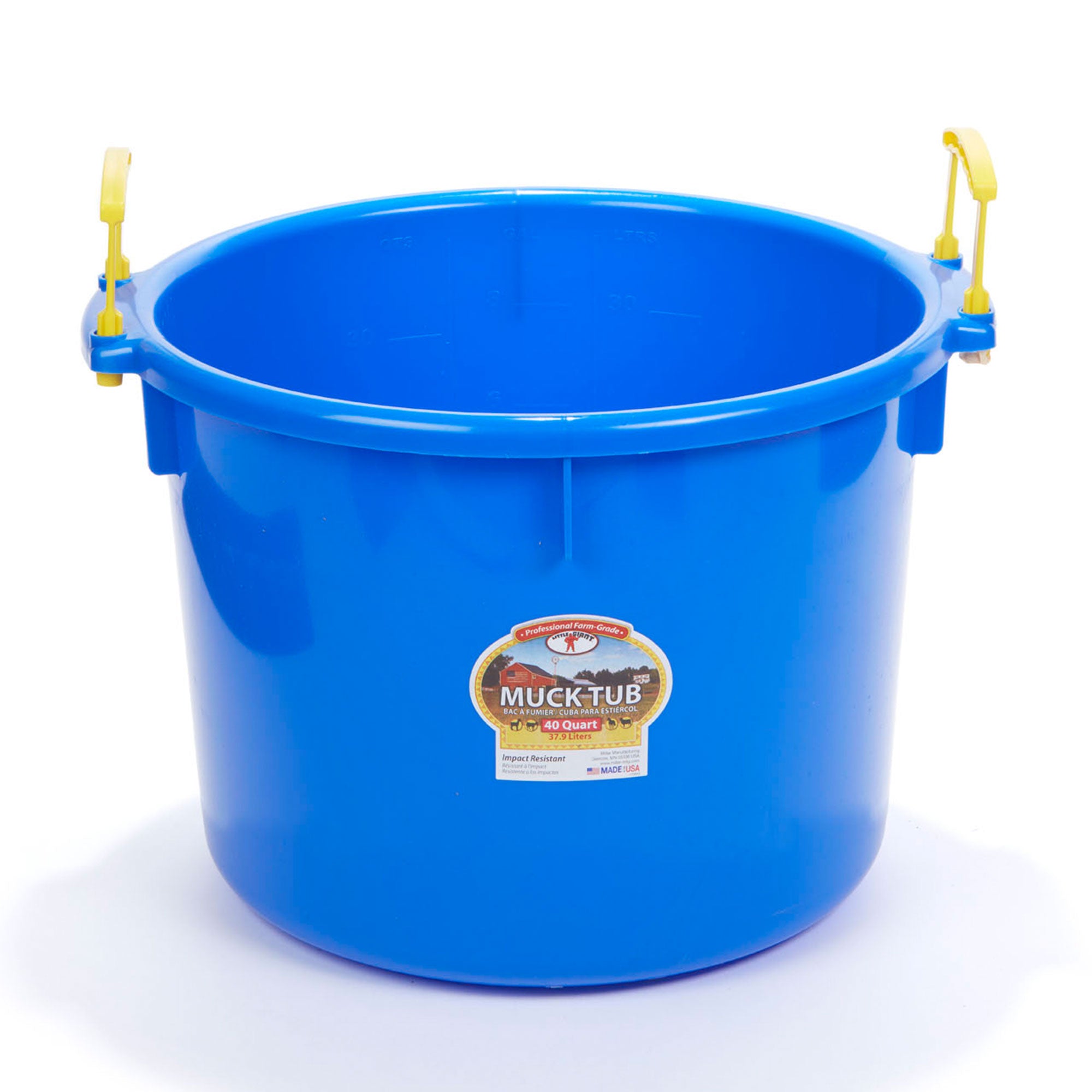 Little Giant 40 Quart Durable and Versatile Utility Muck Tub w/Handles, Blue - VMInnovations