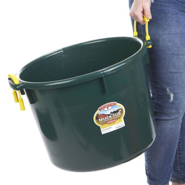 Little Giant 40 Quart Durable and Versatile Utility Muck Tub w/Handles, Green