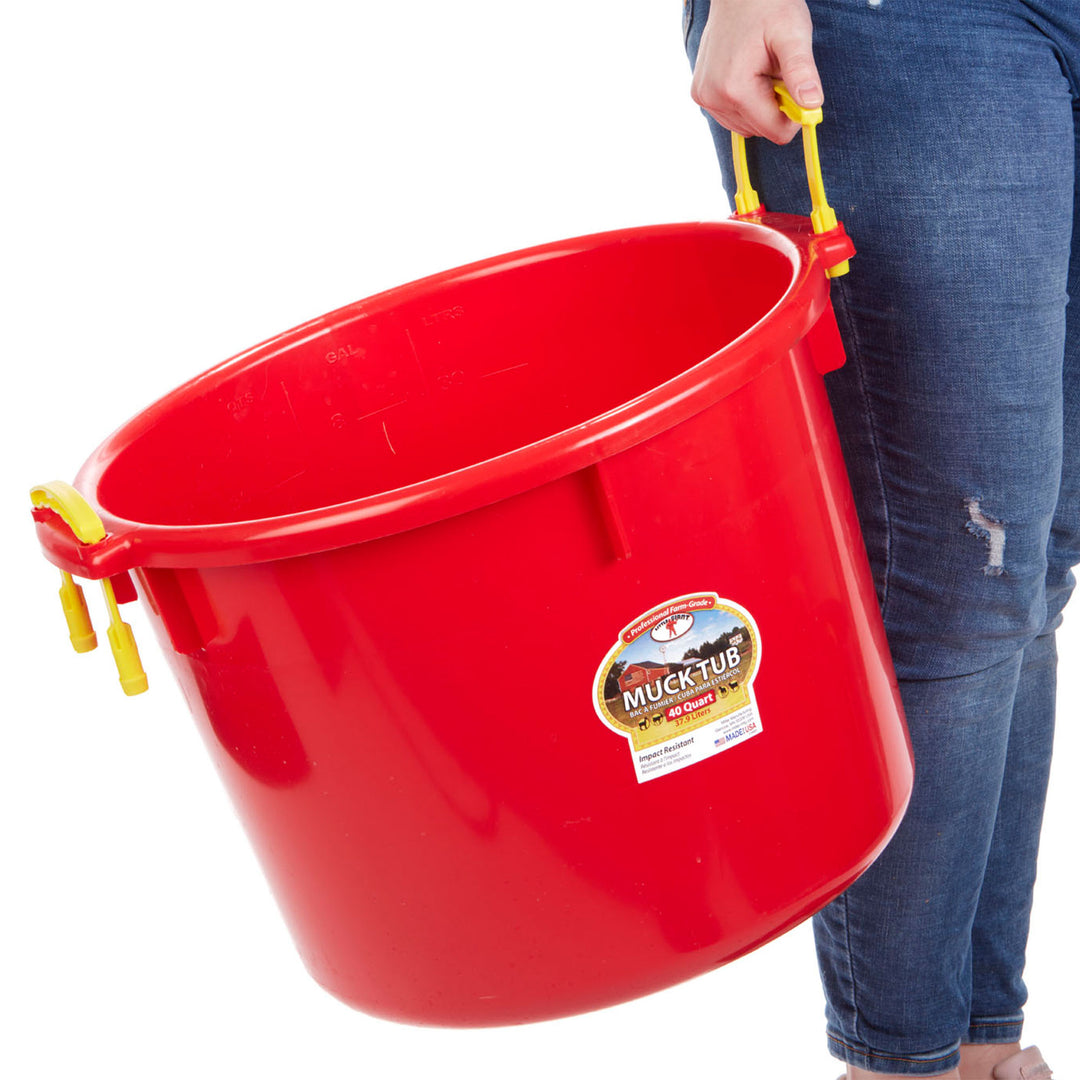 Little Giant 40qt Durable & Versatile Utility Muck Tub w/Handles, Red (Open Box)