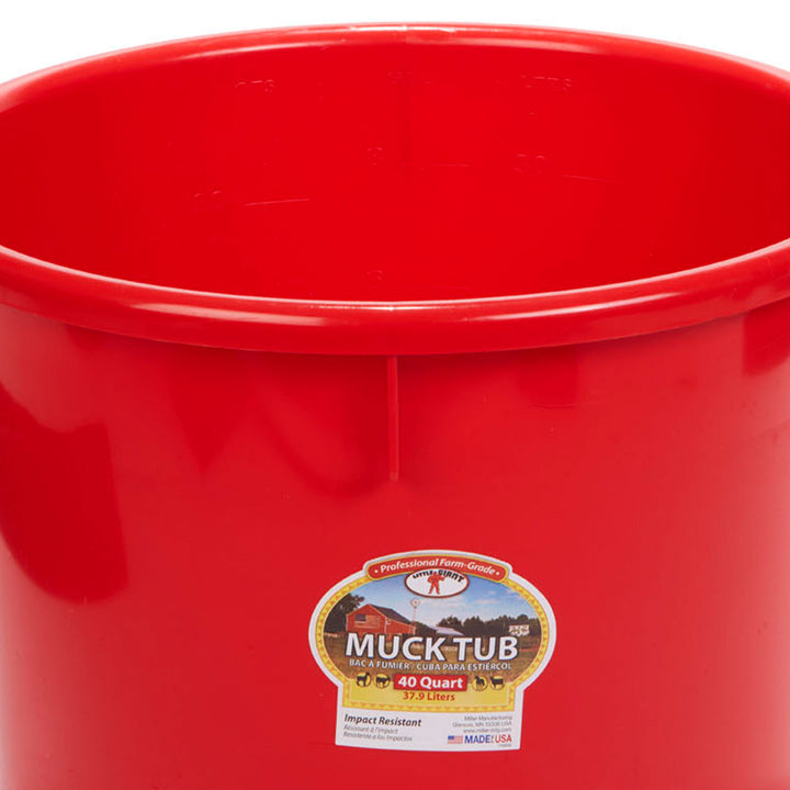 Little Giant 40qt Durable & Versatile Utility Muck Tub w/Handles, Red (Open Box)