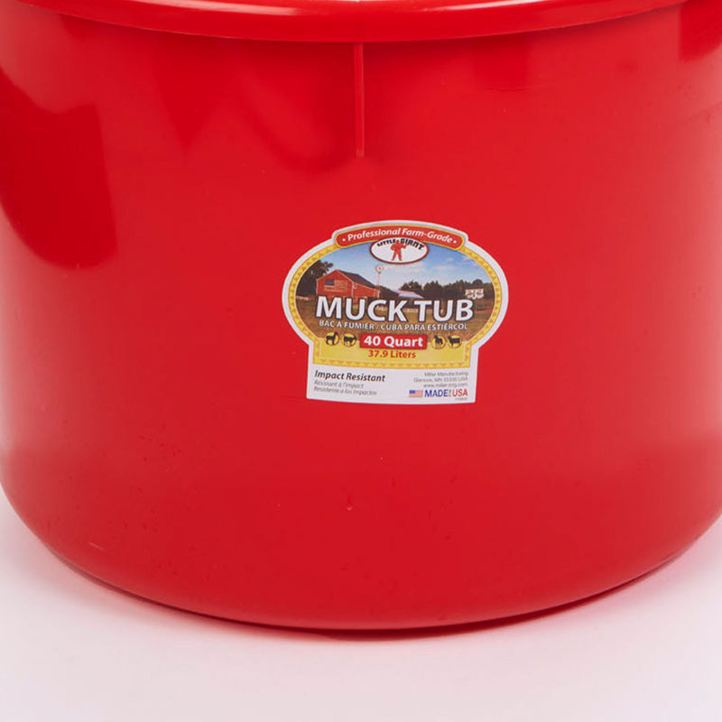 Little Giant 40qt Durable & Versatile Utility Muck Tub w/Handles, Red (Open Box)