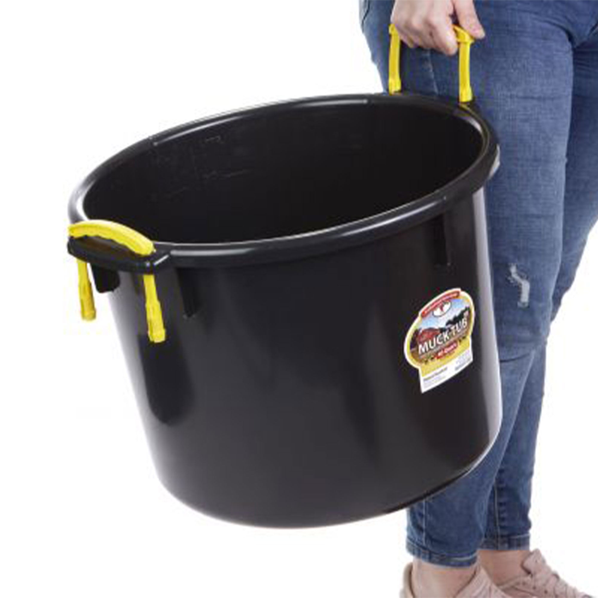 Little Giant 40qt Durable & Versatil Muck Tub w/Handles, Black (Open Box) - VMInnovations
