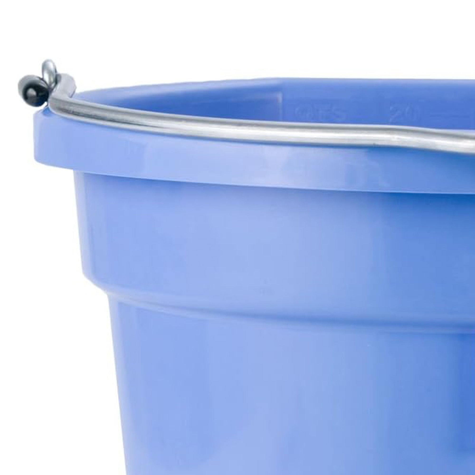 Little Giant Flat Back Plastic Animal Feed Bucket, Handle, 20 Qt, Berry BLue - VMInnovations