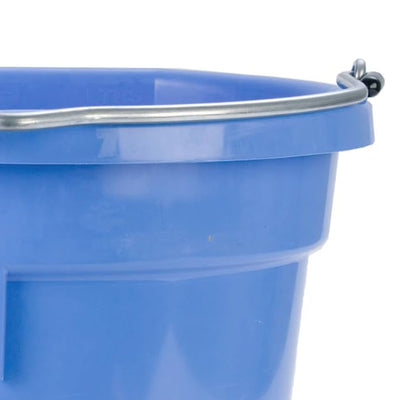 Little Giant Flat Back Plastic Animal Feed Bucket, Handle, 20 Qt, Berry BLue - VMInnovations