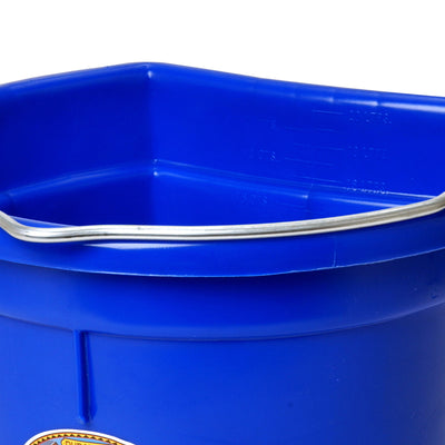 Little Giant Heavy Duty 22 Quart Flat Back Plastic Bucket w/ Metal Handle, Blue - VMInnovations