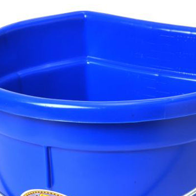 Little Giant 22 Quart Flat Plastic Animals Feed Bucket with Knob Bail, Blue - VMInnovations
