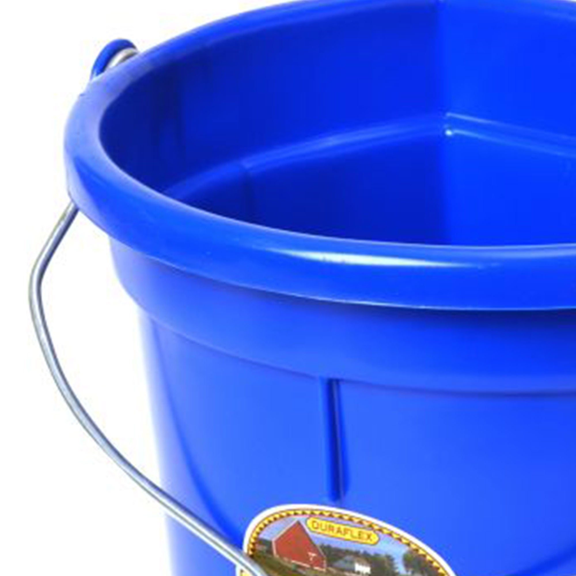 Little Giant 22 Quart Flat Plastic Animals Feed Bucket with Knob Bail, Blue - VMInnovations