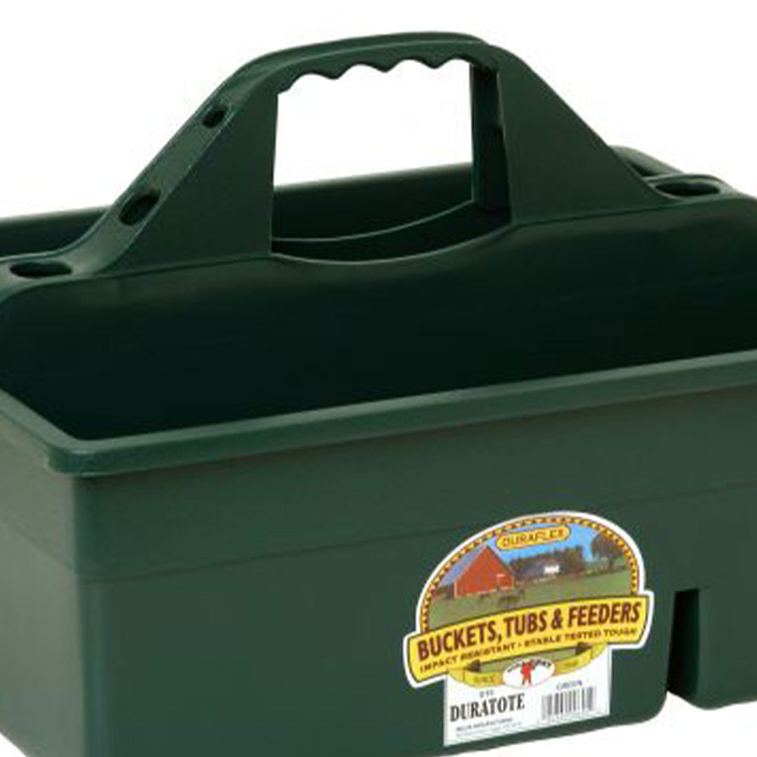 Little Giant DuraTote Plastic Box Organizer w/2 Compartment & Grip Handle, Green