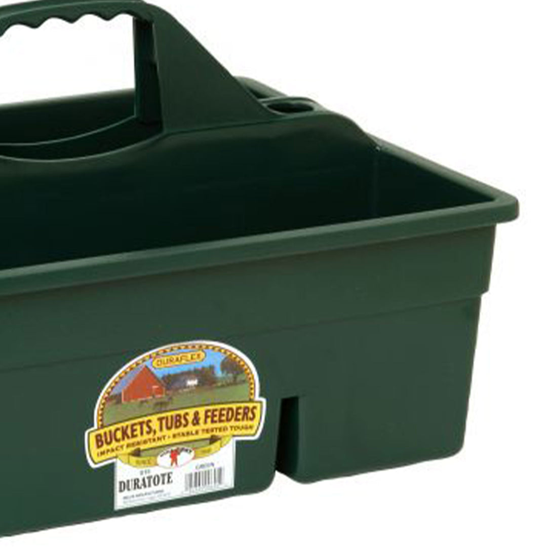 Little Giant DuraTote Plastic Box Organizer w/2 Compartment & Grip Handle, Green