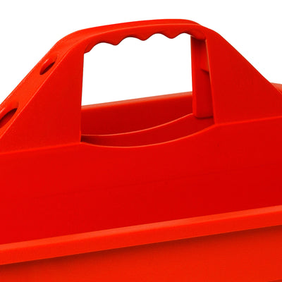 Little Giant DuraTote Plastic Box Organizer w/2 Compartments & Grip Handle, Red