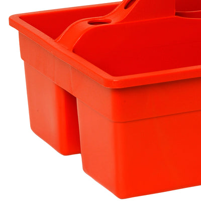 Little Giant DuraTote Plastic Box Organizer w/2 Compartments & Grip Handle, Red - VMInnovations