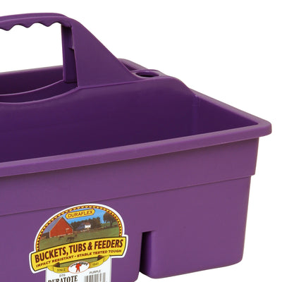 Little Giant DuraTote Plastic Box Organizer w/2 Compartments & Handle, Purple