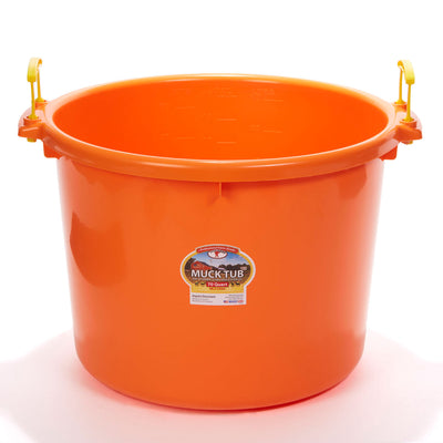 Little Giant 70 Quart Durable and Versatile Utility Muck Tub w/Handles, Orange - VMInnovations