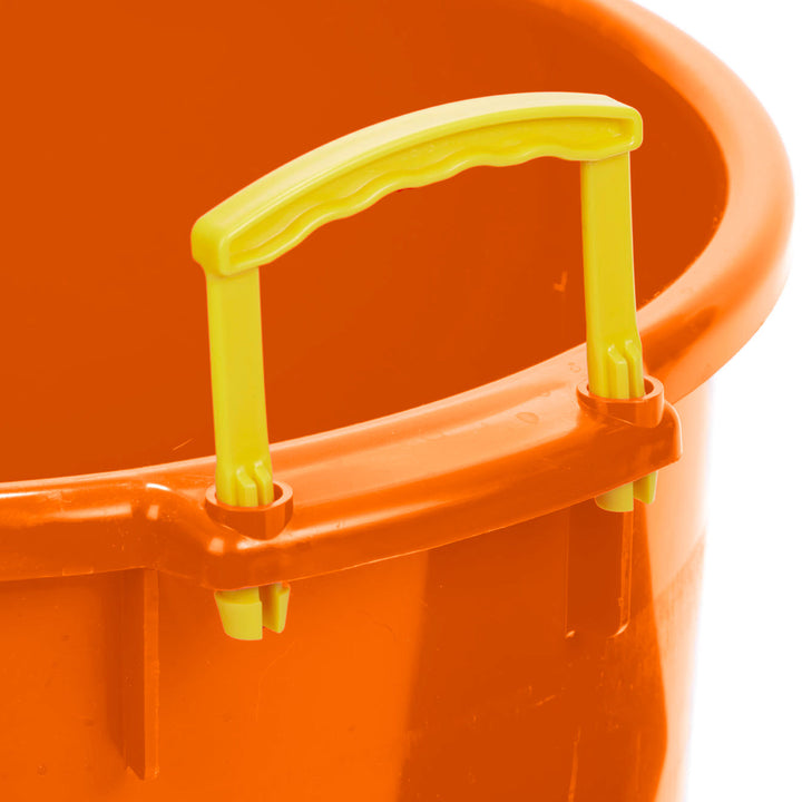 Little Giant 70 Quart Durable and Versatile Utility Muck Tub w/Handles, Orange - VMInnovations