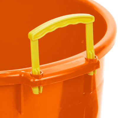 Little Giant 70 Quart Durable and Versatile Utility Muck Tub w/Handles, Orange