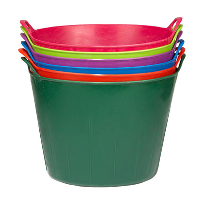 Little Giant 11 Gallon Heavy Duty Farm Bucket Poly/Rubber Flex Tub with Handles - VMInnovations