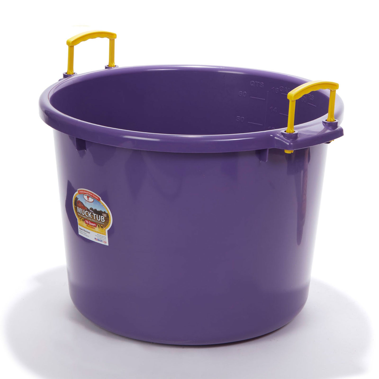 Little Giant 70 Quart Durable and Versatile Utility Muck Tub w/Handles, Purple - VMInnovations