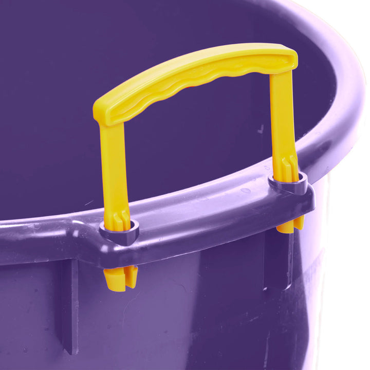 Little Giant 70 Quart Durable and Versatile Utility Muck Tub w/Handles, Purple