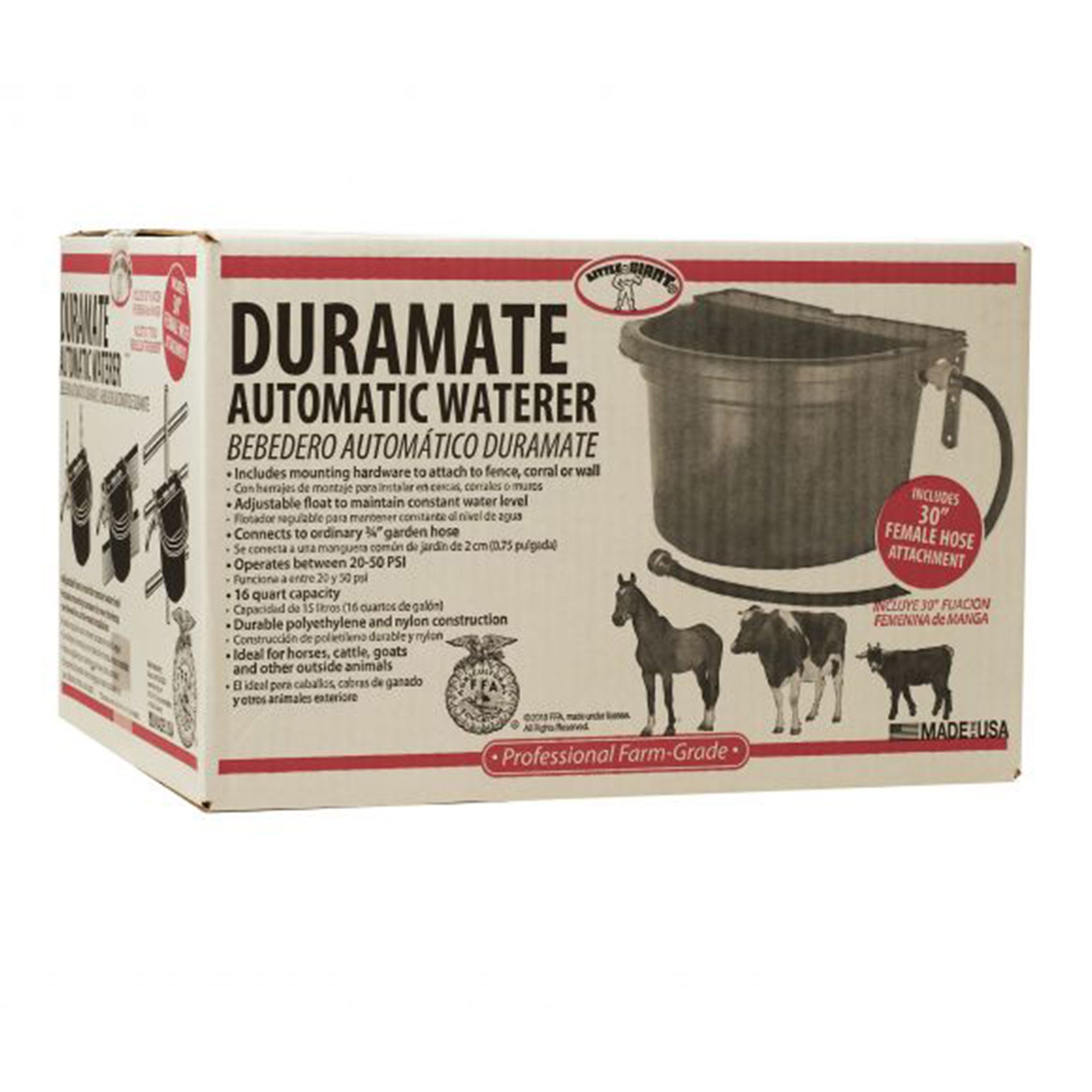 Little Giant 4 Gal DuraMate Automatic Waterer w/Metal Brackets, Green (Open Box) - VMInnovations