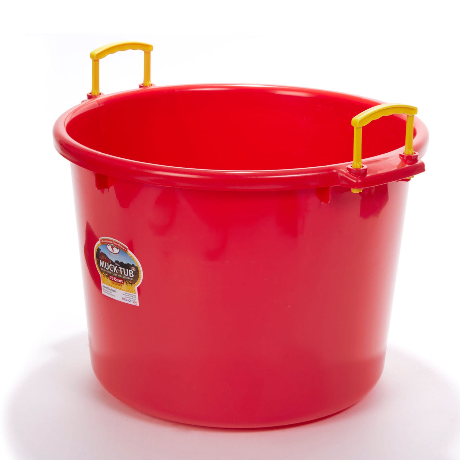Little Giant 70 Quart Durable and Versatile Utility Muck Tub w/Handles, Red - VMInnovations