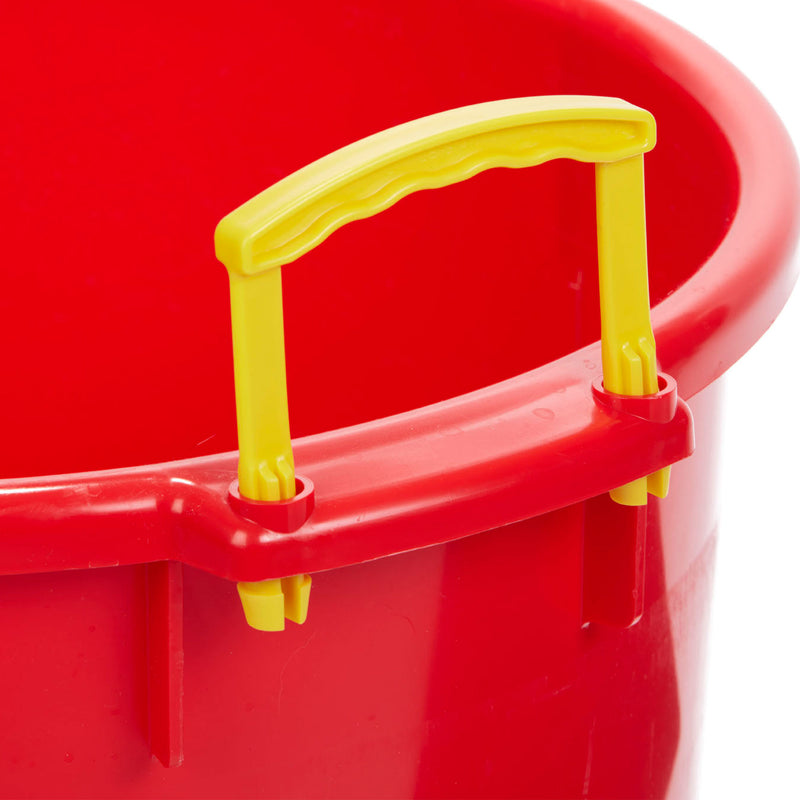 Little Giant 70 Quart Durable and Versatile Utility Muck Tub w/Handles, Red